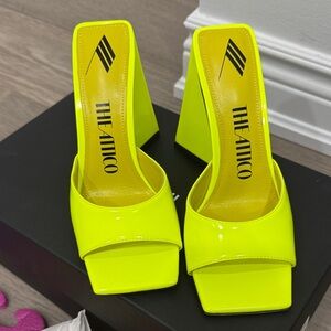 NWT The Attico Yellow Patent Slide Heels - Women